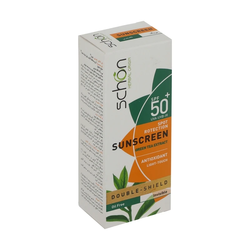 کرم ضدآفتاب بی‌رنگ شون مدل Double Shield SPF50 مناسب پوست نرمال تا خشک حجم ۵۰ میلی‌لیتر
