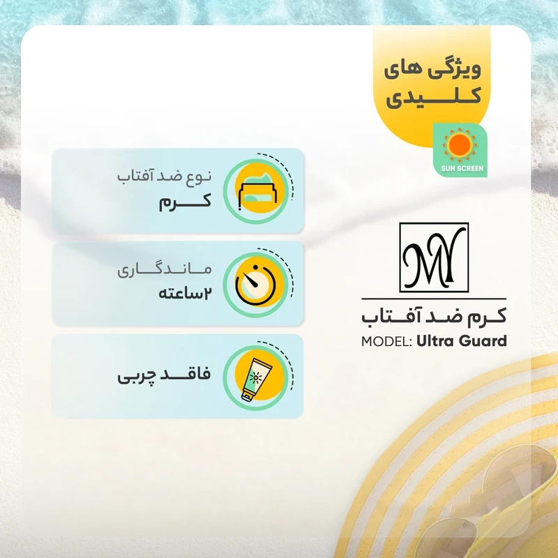 کرم ضدآفتاب مردانه بدون رنگ مای مدل Ultra Guard SPF50 حجم ۵۰ میلی‌لیتر