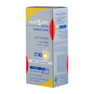 کرم ضدآفتاب بی‌رنگ سان‌سیف با SPF40 مخصوص آقایان | ضدچروک، فاقد چربی و مناسب استفاده روزانه