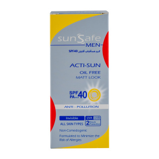 کرم ضدآفتاب بی‌رنگ سان‌سیف با SPF40 مخصوص آقایان | ضدچروک، فاقد چربی و مناسب استفاده روزانه