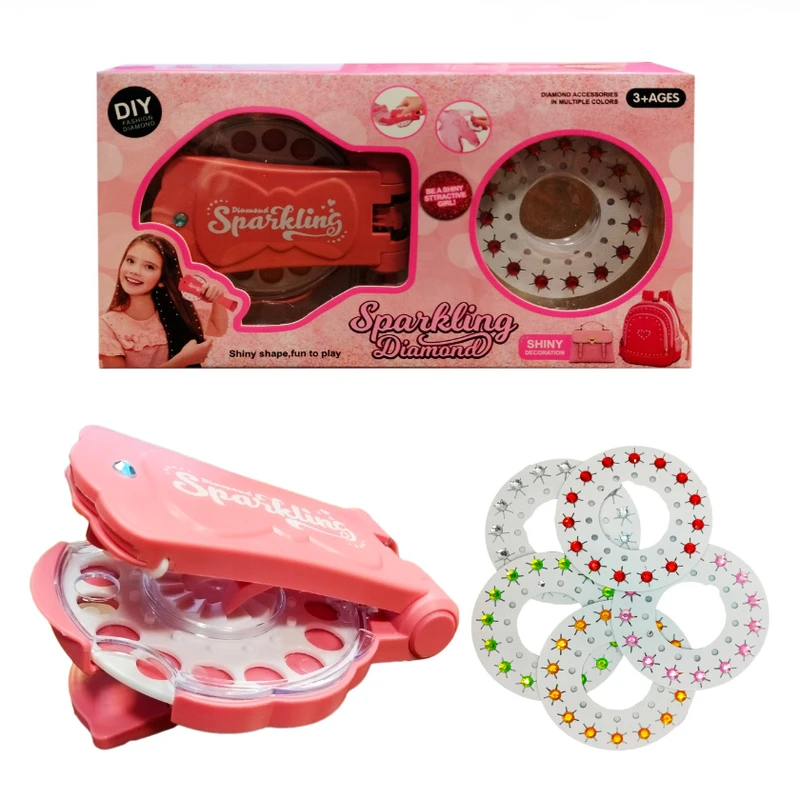 ست اسباب‌بازی لوازم آرایشی مدل دکمه‌زن مو طرح نگین‌زن کد 2-861