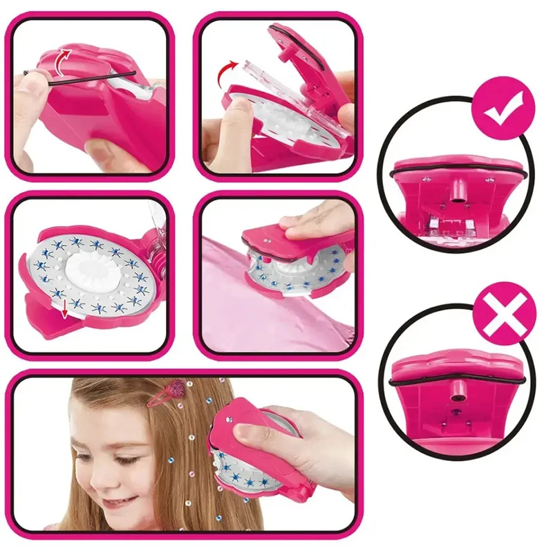 ست اسباب‌بازی لوازم آرایشی مدل دکمه‌زن مو طرح نگین‌زن کد 2-861