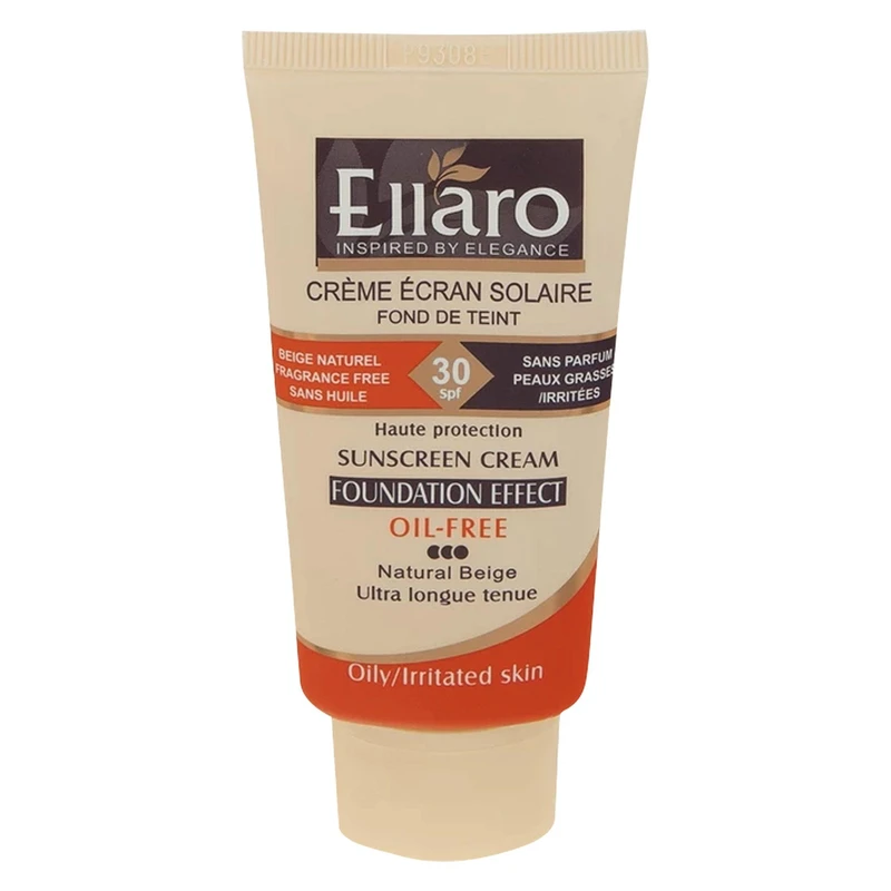 کرم ضدآفتاب رنگی الارو SPF30 سری Foundation Effect مدل Natural Beige مناسب انواع پوست حجم ۴۰ میلی‌لیتر