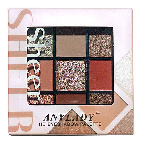 پالت سایه چشم 9 رنگ آنی لیدی مدل L08E | AnyLady HD Eyeshadow Palette شماره 02