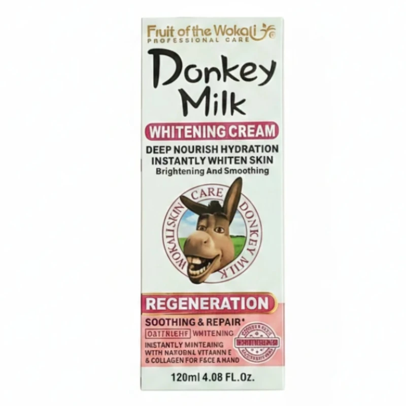 کرم سفیدکننده، روشن‌کننده و آبرسان شیر الاغ وکالی (Wokali Donkey Milk Whitening Cream)