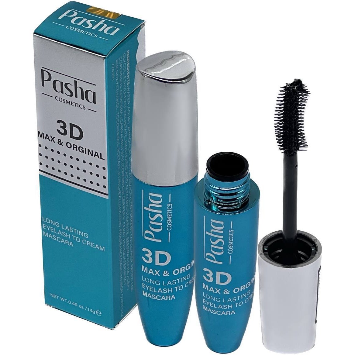 ریمل فرچه کج پاشا مدل 3D | ریمل حجم‌دهنده و بلندکننده پاشا
