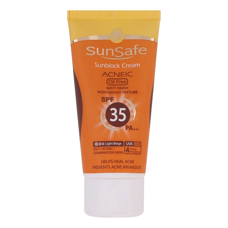 کرم ضدآفتاب و آنتی‌آکنه رنگی سان‌سیف مدل Acneic SPF35 مناسب پوست‌های چرب حجم ۵۰ میلی‌لیتر