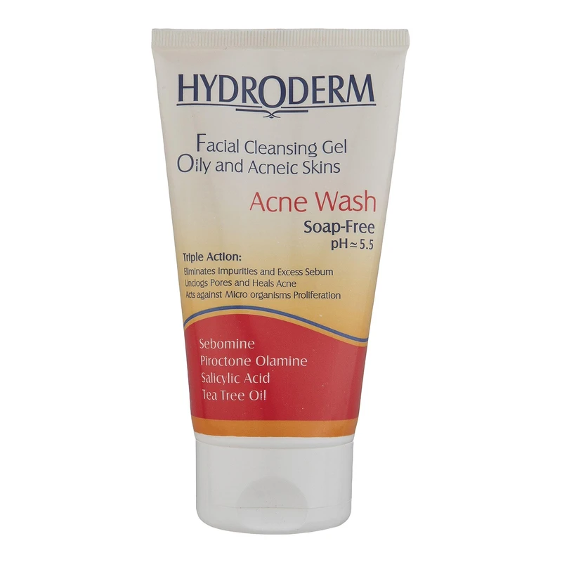 ژل شست‌وشوی صورت هیدرودرم مدل Acne Wash (مناسب پوست چرب و آکنه‌ای) حجم ۱۵۰ میلی‌لیتر