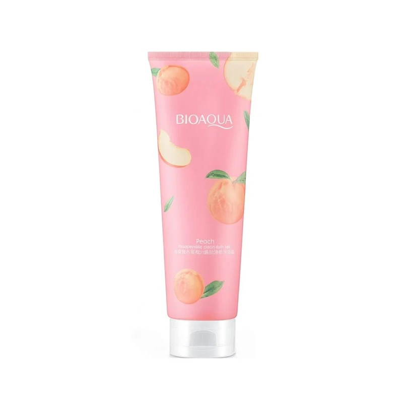 نمک حمام پودری بی‌آکوا مدل Peach، لایه‌بردار و روشن‌کننده، وزن ۲۵۰ گرم