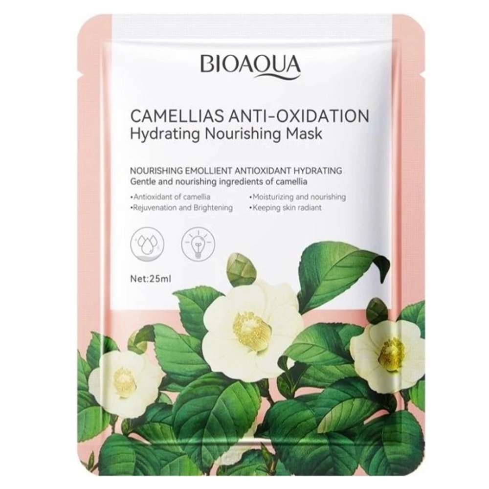 ماسک ورقه‌ای صورت بیوآکوا (Bioaqua) مدل گل کاملیا (Camellia)