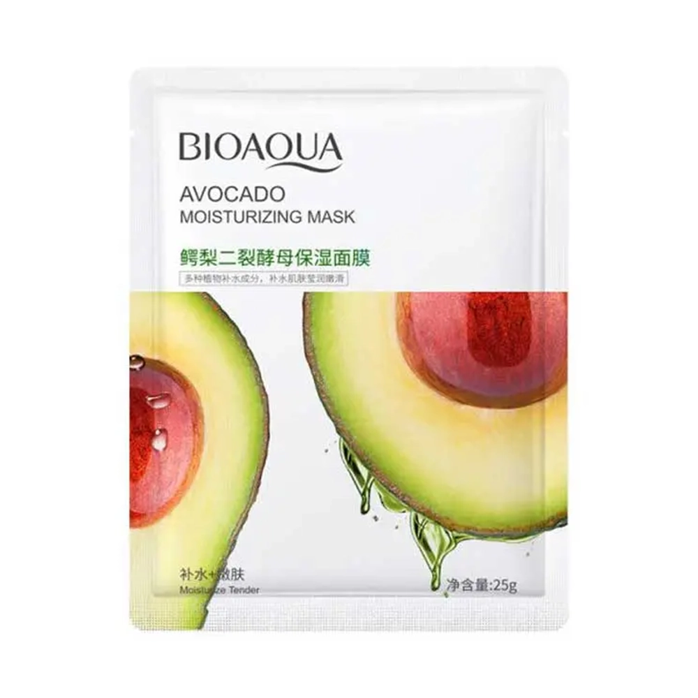 ماسک ورقه‌ای صورت بیوآکوا (Bioaqua) مدل آووکادو – وزن ۲۵ گرم