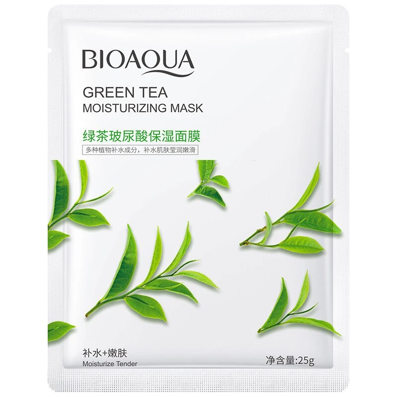 ماسک ورقه‌ای صورت بیوآکوا (Bioaqua) مدل چای سبز – وزن ۲۵ گرم