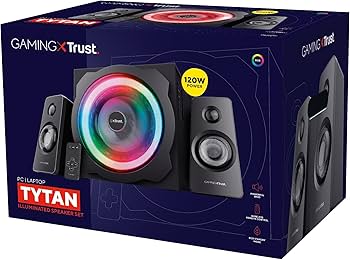 اسپیکر تراست مدل GXT 629 TYTAN | سیستم صوتی ۲.۱ با نورپردازی RGB و ریموت بی‌سیم