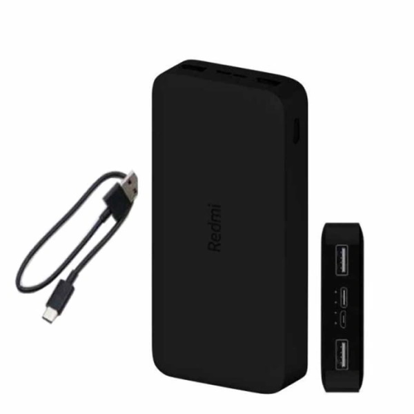 پاوربانک ۱۸ وات شیائومی مدل Redmi PB200LZM ظرفیت ۲۰۰۰۰ میلی‌آمپرساعت | دو پورت خروجی USB-A و شارژ همزمان