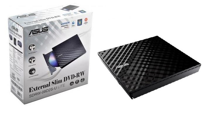 درایو DVD اکسترنال ایسوس مدل SDRW-08D2S-U Lite | رایتر و ریدر نوری فوق‌باریک با تغذیه USB
