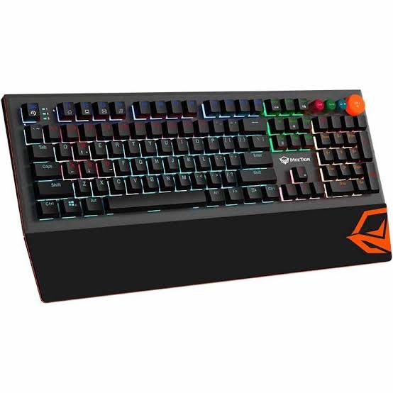 کیبورد سیمی گیمینگ میشن مدل MT-MK500 | مکانیکی با سوییچ آبی OUTEMU، بک‌لایت RGB و زیرپایی مغناطیسی جداشدنی