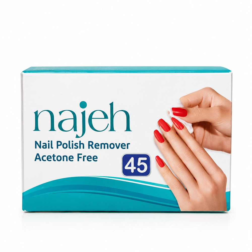 پد لاک پاک کن بدون استون ناژه (Najeh) – بسته ۴۵ عددی